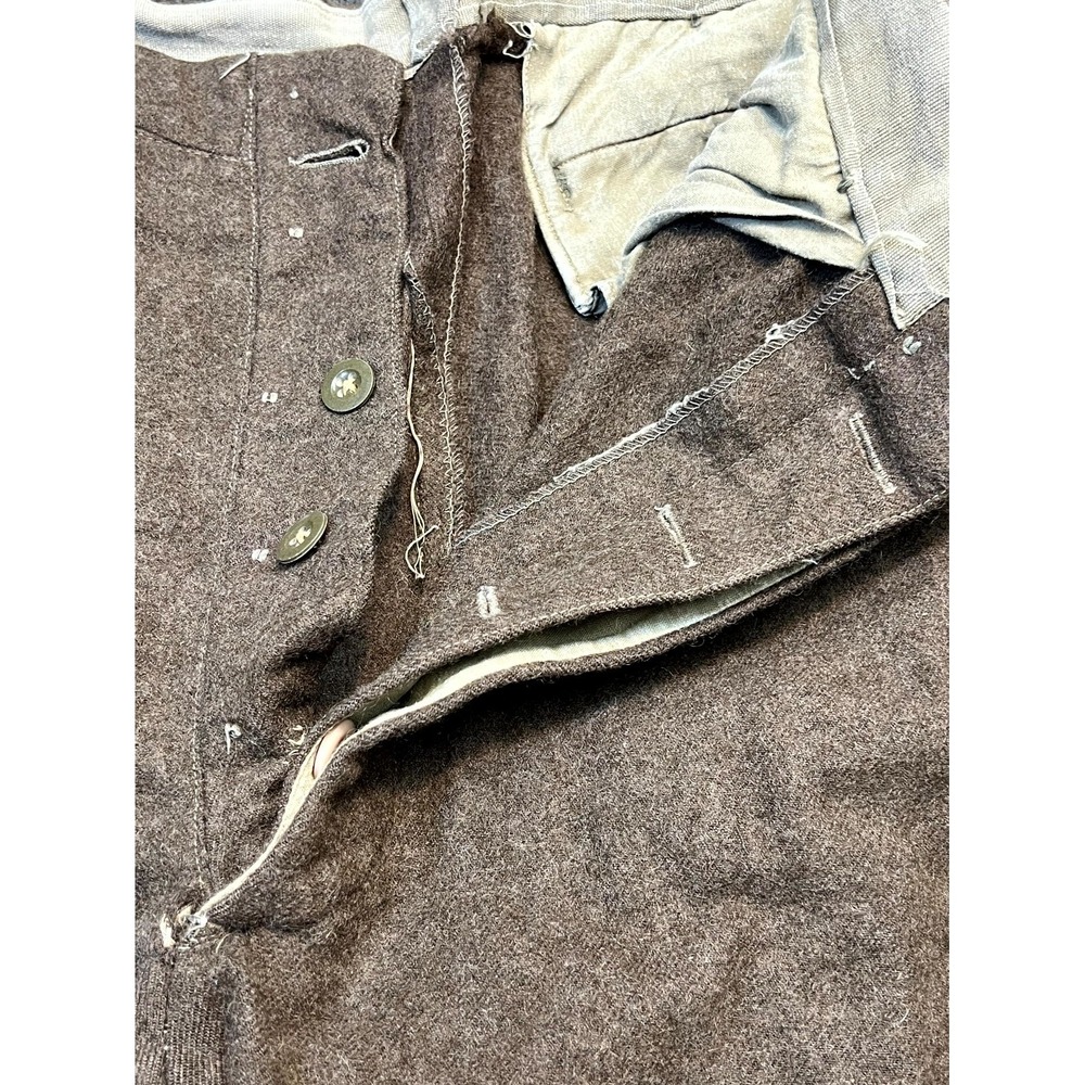 Vintage 1950s French Army ARMEE Wool Pants 32x30 Military Trousers Distressed - Picture 11 of 16